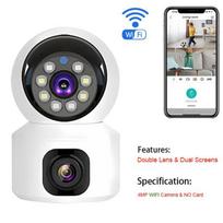 SIM kortelės 4G kamera vidinė dviejų objektyvų mini IP kamera 2K 4MP WIFI belaidė sauga Night Vision Camara vaizdo stebėjimo kamera V380 Pro Wifi Cam
