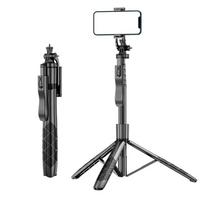 L16 1530 mm belaidis asmenukės lazdelės trikojis, sulankstomas vienkojis, suderinamas su Gopro veiksmo kamera Unlit version juoda