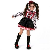 Halloween Parent-Child Suit Broken Soul Clown Cosplay Costume Holiday Party Costume Children's Day Performance Costume S(120) black