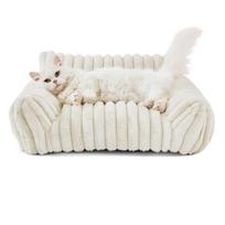 Ortopedinė naminių gyvūnų lova, minkšta šunų kačių sofa, didelio tankio viskoelastinė atminties putų naminių gyvūnų lova, skalbiama šuniukų miegojimo lova, naminių gyvūnų reikmenys XS balta