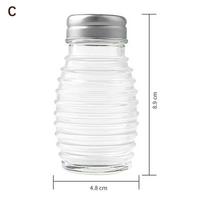2Pcs Kitchen Glass Spice Bottle Barbecue Seasoning Bottle With Lid Salt And Pepper Shaker Pepper Shaker Mini Seasoning Jar Set white