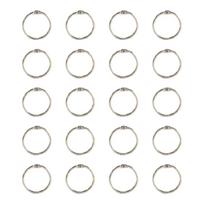 20 Pcs Metal Binder Rings 25mm Bookbinding Rings Loose Leaf Connector Book Rings for Organizing Paper Cards Scrapbooks Inner 25mm sidabras