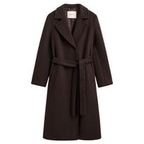 Paltas moterims, Ruda, Belted wool blend coat