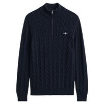 Megztinis vyrams, Mėlyna, cotton cable half zip