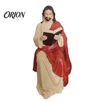 Holy Spirit Home Decorations Jesus and Virgin Mary Reading Bookshelf Figurines, Religious Sitter Statues, Christian Gift for Pastor Church Members Men 10cm