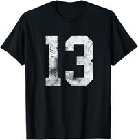 13 Šauni dėvėta gimtadienio laimingo skaičiaus žaidėjo 13-osios marškinėlių stiliaus Unisex Unisex minkšti spausdinti drabužiai Streetwear grafiniai marškinėliai XL white