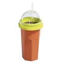 Squeezable Ice Slush Cup With Detachable Silicone Lid  for Sodas and Milk Slushies Cup with Straw For Beverages Snacks violetinė