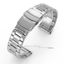 Metalinė apyrankė Seiko sulankstomu užsegimu 20mm 22mm 24mm Nerūdijančio plieno apyrankė Verslo riešo apyrankės Pakeitimo priedai 24mm sidabras