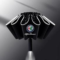 Automatinis skėtis automobiliui su LED žibintuvėliu ir atspindinčia juosta Alfa Romeo giulietta 159 mito giulia stelvio 147 priedams BY6 black