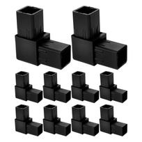 10 vnt. 25x25 kvadratinio vamzdžio jungtys Plastikiniai jungiamieji elementai 2 krypčių oro kondicionieriaus laikiklio adapteris Lengvas montavimas Stabilus 6.00X6.00X2.50CM juoda