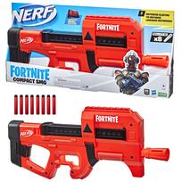 Nerf Fortnite Compact SMG Electric Dart Blaster with Ultra Red Wrap Design, Built-in Clip for 8 Darts, and Includes 8 Official Nerf Elite Darts black