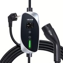Mobile Wallbox, 3.6 kW 16A, Type 2 Portable EV Charger, Single Phase Electric Vehicle Car Charger with 6 m Charging Cable, Schuko16A Plug, LCD,