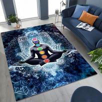 Bohemia Yoga chakra Mandala Spirit Meditation Rug for Bedroom Living Room Sofa Home Doormat Decor,Large Kids Non-slip Floor Mat 40x60cm( 15x23in )