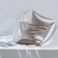 19/22 Momme Silk Zipper Pillowcase 1pc 100% Nature Mulberry Silk Muticolor Pillow Case for Healthy Standard Queen King Size 51x66cm gray