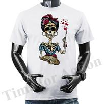 Frida The Day of the Death graphic T-shirt Tee S įvairiaspalvis