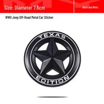 Antrojo pasaulinio karo džipo Off-road Metalinės Žvaigždės Emblema Lipdukas Wrangler/Renegade - Šonui, Galui, Kėbului black
