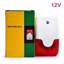 Mirksinti sirena signalizacija 103 dB ragas 12V/24V/220V laidai Mirksinti signalizacija Lauko signalizacijos žibintai Policijos mirksintis žibintas Sirena signalizacija DC 12V black