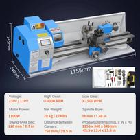 SIHAO Metalinis tekinimo staklės 1100W 220x600mm