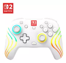 Belaidis RGB žaidimų valdiklis Turtle Beach Afterglow Wave White, skirtas Nintendo Switch 2, Bluetooth/USB-C, įmontuota baterija 20h, 3 m laidas