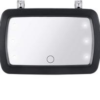 Automobilio saulės skydelio veidrodėlis HD LED makiažo interjero veidrodėlis spaustuko tipo piršto lietimui jautrus ekranas jungiklis universalus juoda