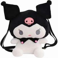 „My Melody Kuromi“ kuprinė, „Cinnamoroll“ pliušinis krepšys, mielas animacinių filmukų rankinukas per petį, anime gerbėjų žaislų krepšys, kelioninis, vidutinio dydžio, juodas/baltas