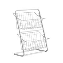 Iron 2-Tier Spice Holder Basket Detachable Snack Storage Rack  Pantry balta
