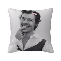 Harrys Styles Pillowcase Double-sided Printing Polyester Cushion Cover Decorations Throw Pillow Case Cover Living Room 30X30CM white