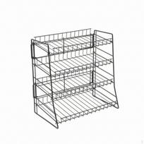 4 pakopų metalinis stalas užkandžių vitrina biuro poilsio zonai gray