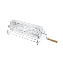 Stainless Steel Rotating Barbecue Cage Hexagonal Grill Rotisserie Basket  Outdoor BBQ Cage white
