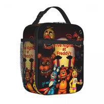 FNAF At Freddys Insulated Lunch Bag Storage Food Box Portable Thermal Cooler Bento Box For Work One Size black