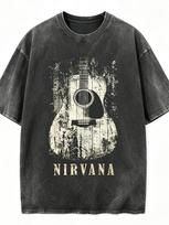 Nirvana Vintage Band 90s Grunge Distressed Oversized Unisex Fan T-shirt S įvairiaspalvis