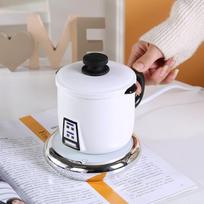 Rice cooker cup, mug with lid, bizarre birthday gift, design water cup for male and female friends and sisters 450ml white