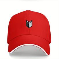 MenS And WomenS Letter M Trucker Hats Golf Caps Winter Fashion Baseball Caps Structured Golf Dad Hats with Curved Brims One Size red