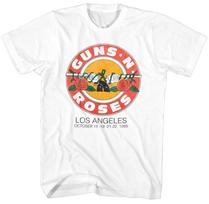 Guns N Roses L.A. 1989 Roses Logo Mens T Shirt Music Classic Band Tee White XL red