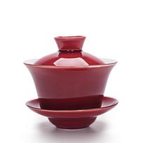 140ml Exquisite Porcelain Tea Bowl Gaiwan Clay Gaiwan Hand Painted Kung Fu Tea Cup With Lid and Saucer Ceramic Tureen Gai Wan raudona