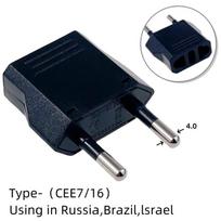 1 vnt. ES adapterio kelioninis keitiklis, Amerikos ir Kinijos, JAV ir ES kištukas, Europos kištukas, elektros adapteris, kintamosios srovės elektros lizdas 4.0mm plug2