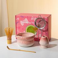Matcha Rinkinys Matcha Šluotelės Rinkinys, Keramikos Matcha Rinkinys 5 Vnt Matcha Rinkinys Matcha Mėgėjams Matcha Rinkinys rožinė