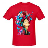 Unisex Frida Kahlo Savižudis Madingi Marškinėliai Gatvės Stiliaus Medvilniniai Apvalia Kaklo Unisex Drabužiai S