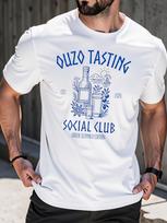Mes Greek Ouzo Tasting Social Club Greek Summer Edition Casual Round Neck Tee With Ouzo Print Unisex All TShirt S