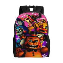 FNAF Horror Game Backpack Women Men  Breathable Backpacks Polyester Kawaii High School Bags Travel Colorful Rucksack (as the picture,as picture) pink