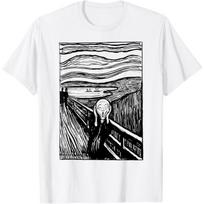 The Scream T-Shirt Fine Art Vintage Graphic Tee T-Shirt XXXL balta
