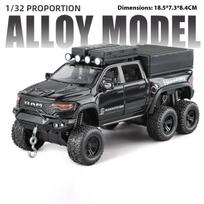 1:32 Tyranozauras 6X6 Pikapas Automobilio Modelis Simuliacinis Garsas ir Šviesa Mamutas Visureigis Dekoracijos Berniuko Žaislas gray