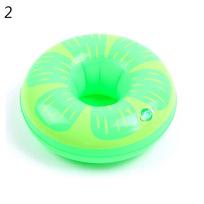 PVC Inflatable Drink Holder Swimming Pool Drink Cup Stand Holder Float Cup Pad Bar Coasters For Party Beverage Bottle Kids Toys green