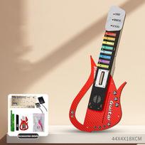 3D medinė elektrinė gitara Rankų darbo „Pasidaryk pats“ Edukacinė surinkimo gitara Vaikų kūrybiškas muzikos instrumentas Žaislas Gimtadienio dovana raudona