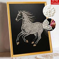 5D DIY Pearl Diamond Painting Kit Majestic Horse Full Drill Embroidery Mosaic Art Home Wall Decor Gift 30x40cm black