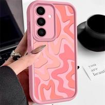 Striped Pattern Phone Case For Samsung Galaxy A7 A37 A6 A16 A17 A36 A26 A A4 A1 S2Edge S26 S24 S23 S22 Ultra S2 FE Cover For Samsung S24 white