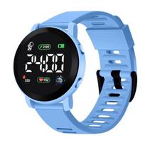 Kids LED Digital Watch Waterproof Auto Date Weekly dangaus mėlyna spalva