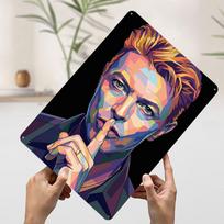 David Bowie Pop Art Portrait Metal Poster Perfect Gift for Fans Lovers Customized Wall Art Metal Sign for Decor Luxury Wand Deko 20x30cm（7.8x11.8inch） gray