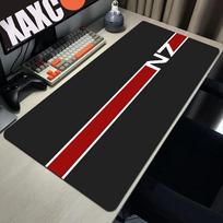 Mass Effect N7 Mouse Pad Large Gaming Accessories Mouse Mat Keyboard Mat PC Gamer Desk Pad XXL Computer Mousepad Laptop Mausepad 30cmx60cm(11.8x23.6inch) gray