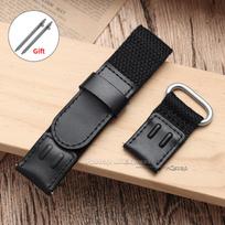 Military Nylon Leather Watch Strap 19mm 20mm 22mm Universal Bracelet Quick Release Outdoors Sport Canvas Wristband Accessories 20mm žalia